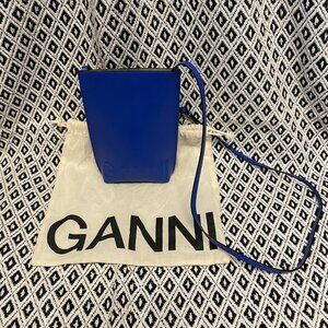 GANNI  mini logo-embossed crossbody bag